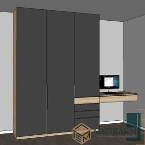 Шкаф гардеробный Монако Графит Шкаф гардеробный Монако Графит